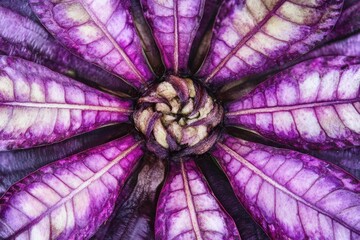Aufkleber - A close-up view of a purple plant with intricate details and textures