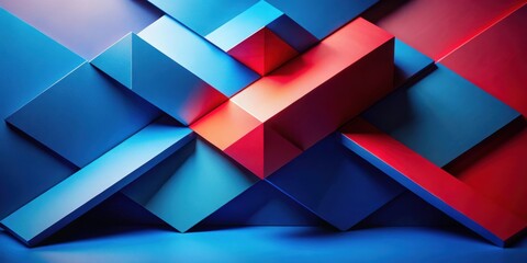Leinwandbilder - Abstract Red and Blue Geometric Shapes Background Design