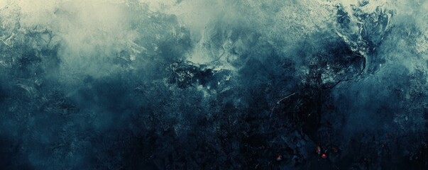 Poster - A web banner with an abstract design featuring a dark blue to black and white gradient background, a grainy texture, and ample copy space.