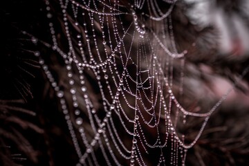 spider web with dew drop