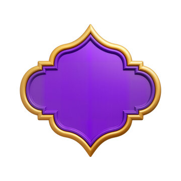 3D label purple and gold ornate with a scalloped edge 03