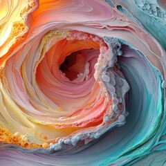 Poster - Whirling pastel whirlpool art digital creation abstract environment vibrant viewpoint colorful concept