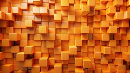 Leinwandbilder - Abstract Orange Cube Wall Texture A Vibrant Geometric Background for Design Projects