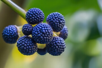 Aufkleber - A close-up shot of a bunch of berries growing on a branch