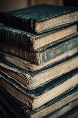 Aufkleber - Stack of vintage books, various sizes and covers