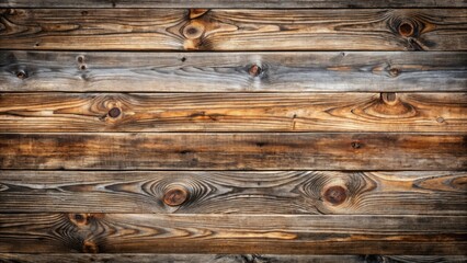 Poster - Rustic Weathered Wood Planks Background Texture with Knots and Grain