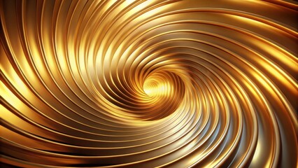 Aufkleber - Abstract Golden Spiral Vortex Luxurious Metallic Swirl Design