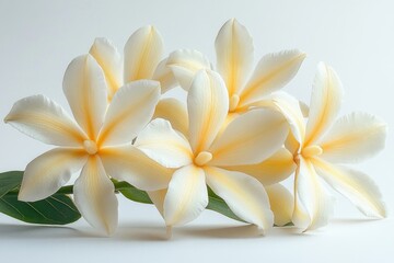 Poster - A bouquet of white flowers with green leaves, perfect for decoration or illustration