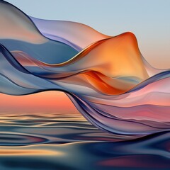 Poster - Surreal sea of liquid light flowing gently abstract art digital environment dreamlike viewpoint visual concept