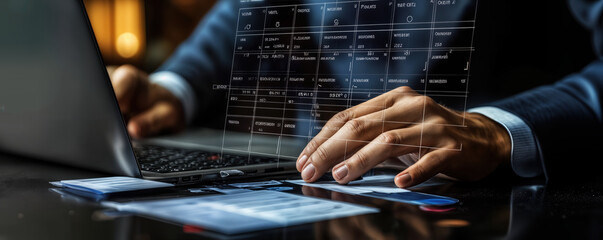 Poster - Business Event Planning with Calendar Software on Laptop for Efficient Time Management