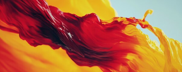 Leinwandbilder - A dynamic abstract background with sweeping brushstrokes in bold reds and yellows, 4k photo.