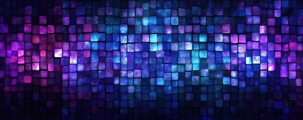 Leinwandbilder - A dynamic grid of glowing cubes in shades of purple and cyan, 4k photo.