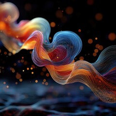 Poster - Vibrant color explosion abstract art digital creation colorful environment artistic viewpoint textured background