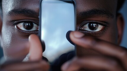 Poster - A person holds a cell phone in a close-up shot, providing a detailed look at the device and the person's hand