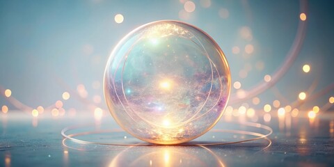 Poster - Enigmatic Orb with Celestial Interior, Reposing on a Reflective Surface