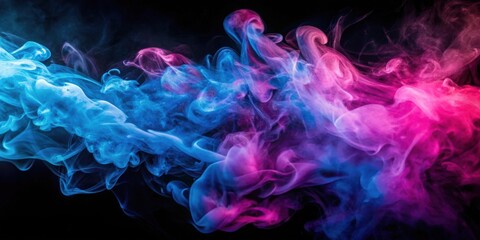 Poster - Abstract Swirling Blue and Pink Smoke Design, Perfect for Artistic Backgrounds