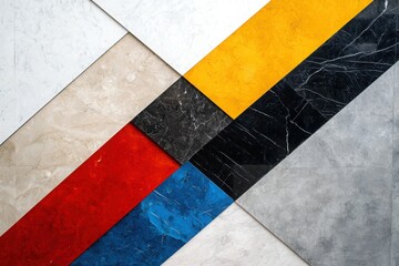 Poster - Geometric shapes composition abstract art visual design indoor gallery balanced harmony and colorful aesthetics