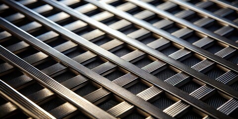 Aufkleber - Sleek Metallic Grid Pattern Architectural Design Element for Modern Interiors