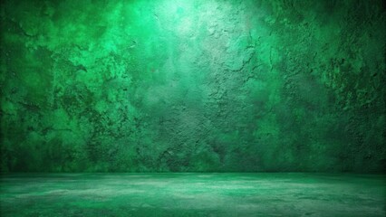 Poster - Emerald Green Textured Wall and Floor Studio Background Ideal for Product Displays and Presentations