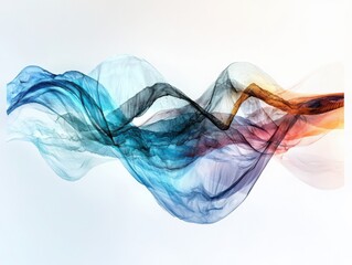 Poster - Abstract waves art digital creation tranquil colors minimalist design soft curves serene environment