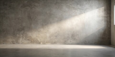 Poster - Sunlit Interior Room with Textured Wall and Polished Floor