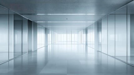 Poster - Professional office tower with reflective glass windows and a clean urban environment. Ample negative space in the sky for text overlays.