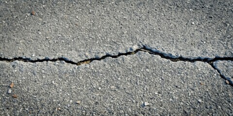 Poster - A Detailed Close-Up View of a Long Crack in a Gray, Textured Surface