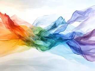 Poster - Ethereal abstract painting blending translucent colors art gallery digital art tranquil environment artistic viewpoint peaceful concept
