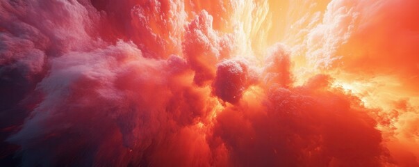 Wall Mural - a fiery explosion of red and orange gradients, reminiscent of a supernova, 4k photo.