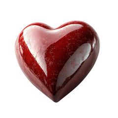 Wall Mural - shiny red heart shaped object on a white background isolated on transparent background