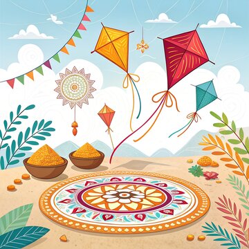 Makar Sankranti Festiva Design

