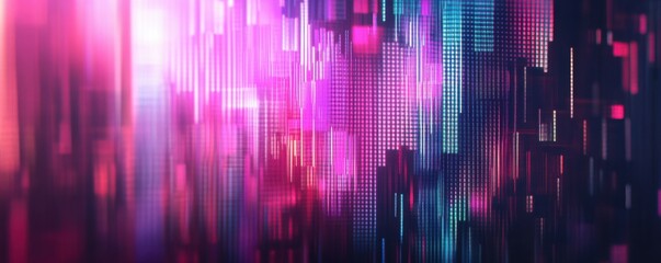 Leinwandbilder - A glitch-inspired abstract with pixelated distortion in neon colors, 4k photo.