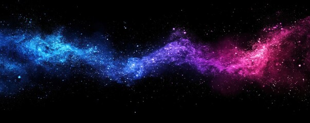 Poster - A glowing nebula-inspired background with deep blues and purples, 4k photo.
