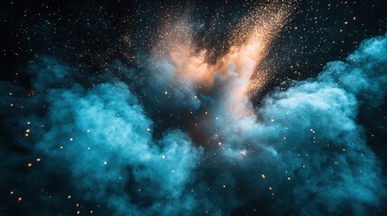 Wall Mural - Ethereal Clouds and Cosmic Sparks Creating a Mystical Atmosphere