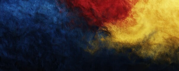 Wall Mural - a grainy, dark noise texture with a flow of yellow, blue, and red colors creates an abstract backgro