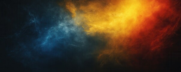 Wall Mural - a grainy, dark noise texture with a flow of yellow, blue, and red colors creates an abstract backgro