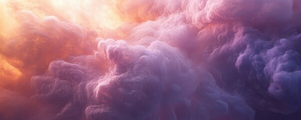 Wall Mural - an abstract cloud-like texture in pink, purple, and white hues, resembling a sunset, 4k photo.