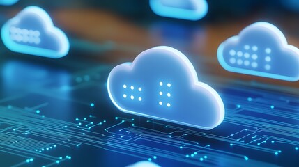 Poster - Digital Clouds and Data Connections in a High-Tech Network Environment for Modern Technology Concepts