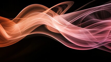 Poster - Swirling warm lines dance gracefully against a dark backdrop, creating an ethereal atmosphere that suggests a dreamlike journey through the dusk of a new era