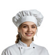© Elena - Cheerful young woman in chef’s hat isolated on transparent background