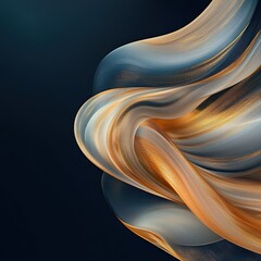Poster - Dynamic golden threads of light twisting abstractly digital art futuristic environment close-up viewpoint
