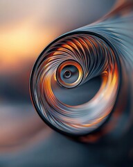 Poster - Abstract glowing spiral patterns fading into soft colors artistic scenic view tranquil environment