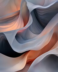 Poster - Abstract glowing waves formation digital art soft textures creative environment artistic viewpoint visual concept