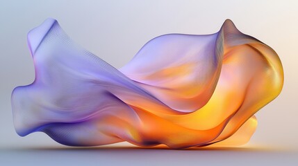 Poster - Dynamic abstract curves in soft lavender and gold digital artwork modern design creative space artistic perspective