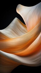 Poster - Dynamic abstract flowing lines in soft gold artistic composition digital art elegant environment close-up view