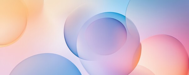 Poster - A minimalist abstract design featuring overlapping translucent circles in soft gradients, 4k photo.