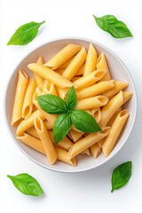 Wall Mural - Plate of pasta with sauce, isolated on white background