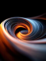 Poster - Dynamic swirl of glowing particles abstract tornado digital art dark background close-up motion concept