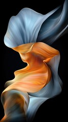 Poster - Dynamic abstract lines in soft gold and silver digital art modern design minimalist style aesthetic viewpoint