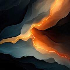 Poster - Dynamic abstract jagged lightning patterns vibrant graphics digital art energetic environment close-up perspective